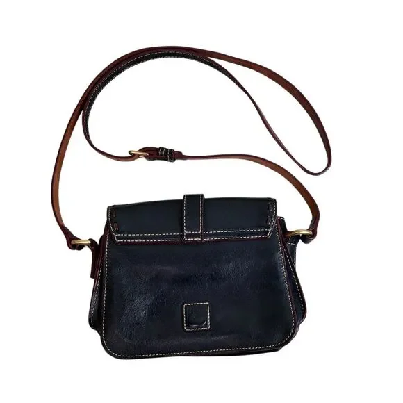 Dooney & Bourke Women's Crossbody Purse Black Leather/Brown Leather - Picture 6 of 14